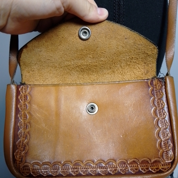 womens leather cross body purse small Boho | Festival | Cowgirl | Stamped - Picture 3 of 6